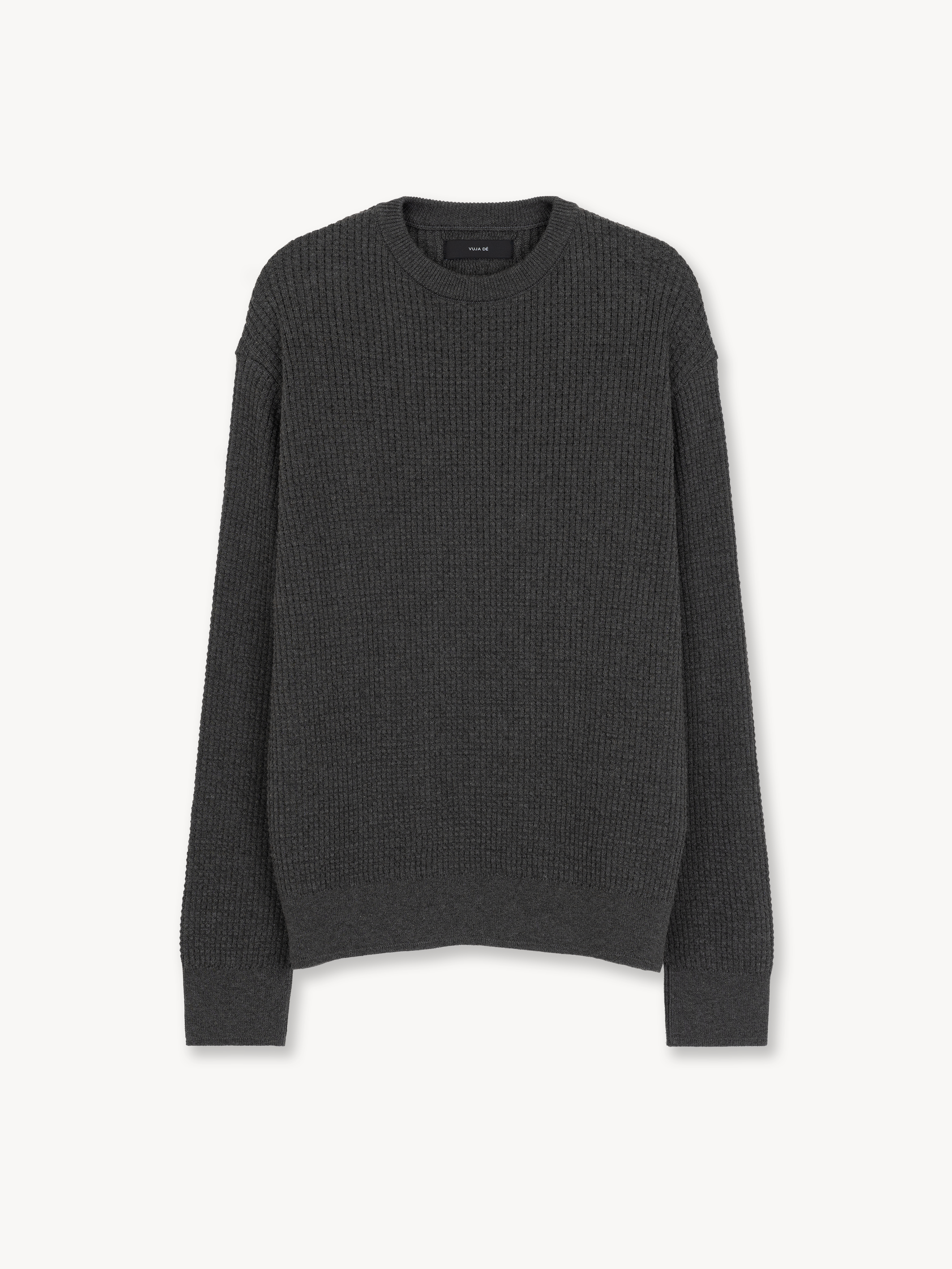 Relaxed Waffle Knit Sweater in Cotton/Yak – VUJA DÉ Relaxed Waffle Knit Sweater in Cotton/Yak – VUJA DÉ