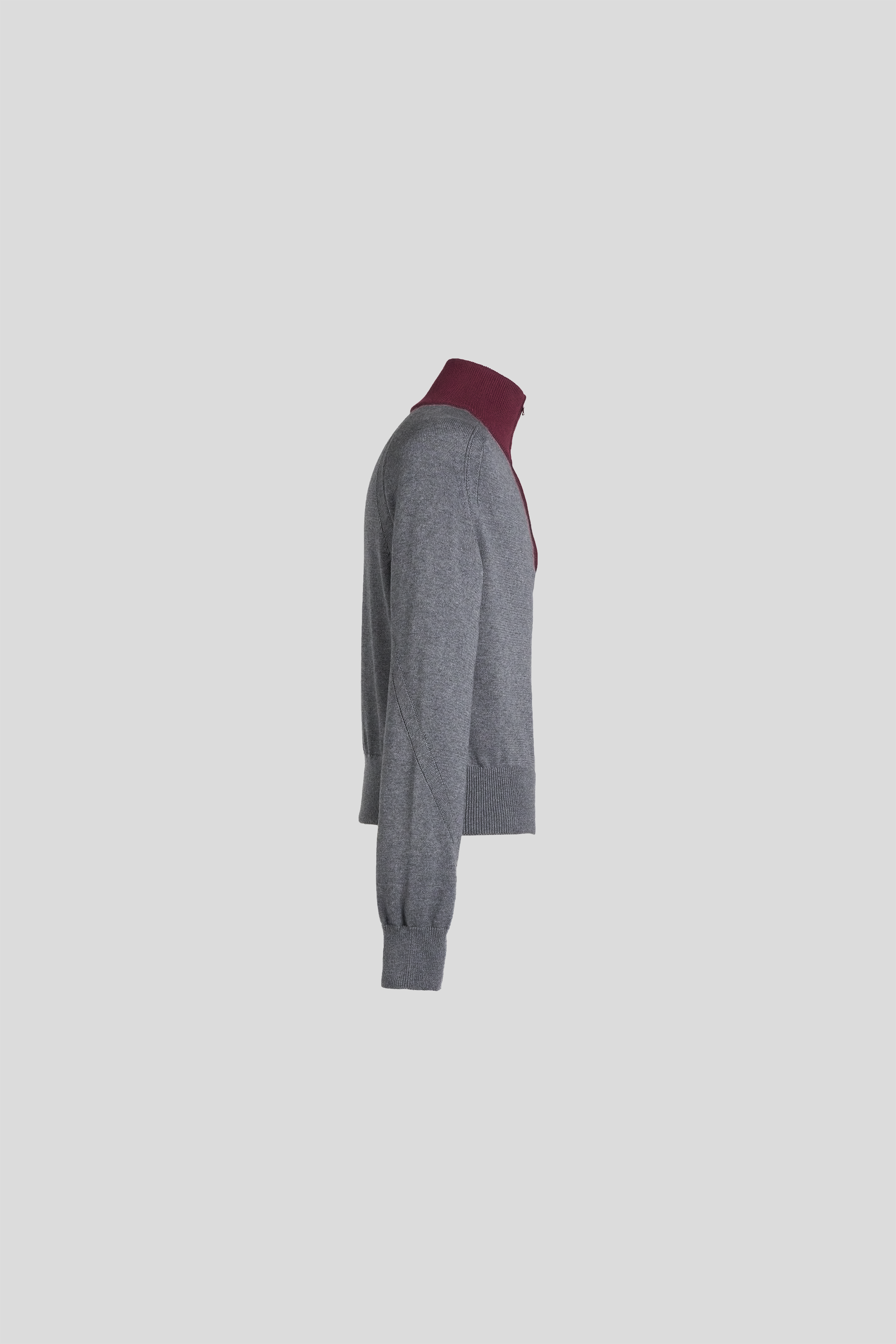 FRANK STRUCTURED HAIF-ZIP KNIT SWEATER IN CARMINE GREY – VUJA DÉ FRANK STRUCTURED HAIF-ZIP KNIT SWEATER IN CARMINE GREY – VUJA DÉ