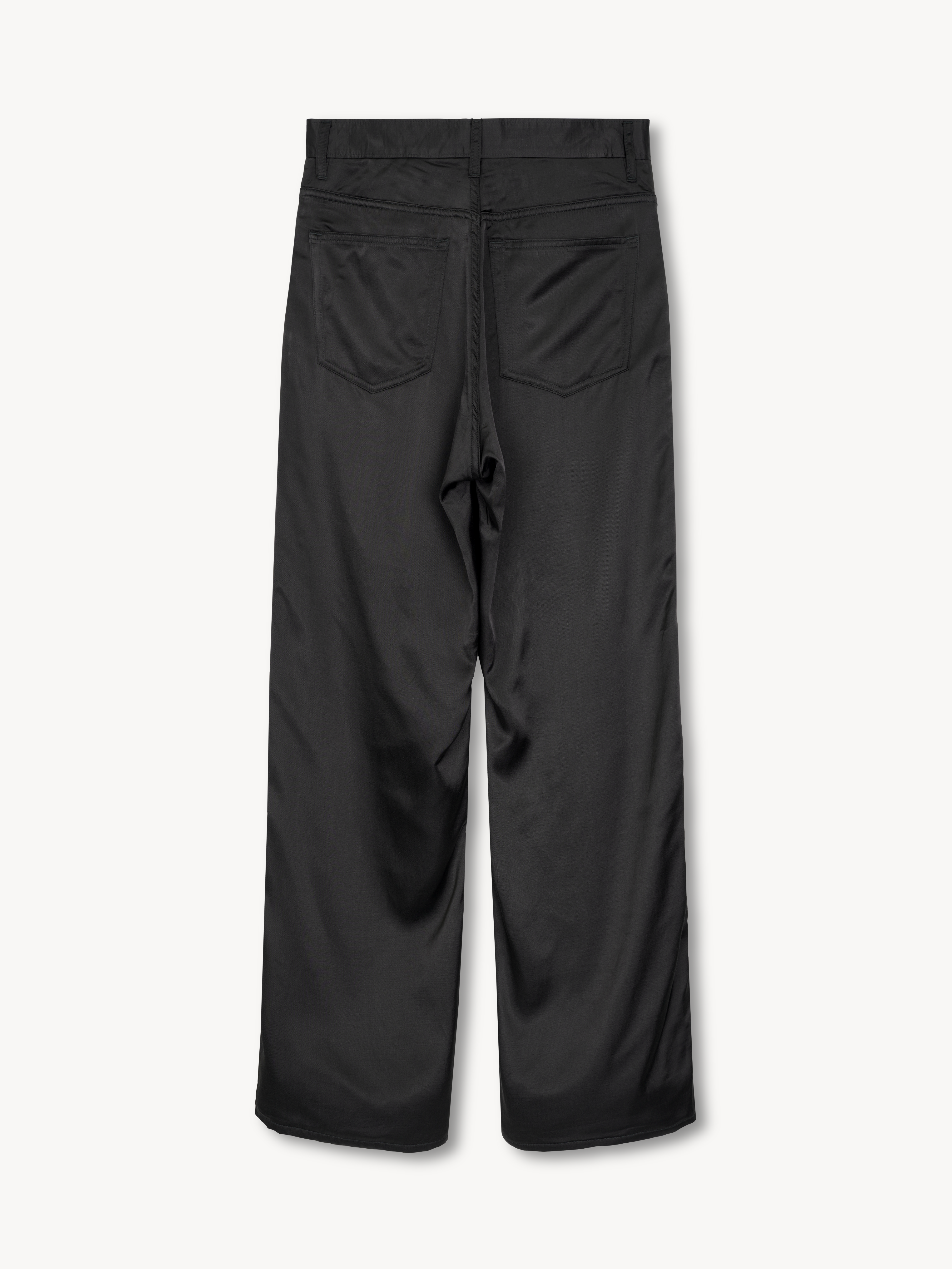 Fred Satin 5-Pocket Trousers in Viscose, Wool & Cotton – VUJA DÉ