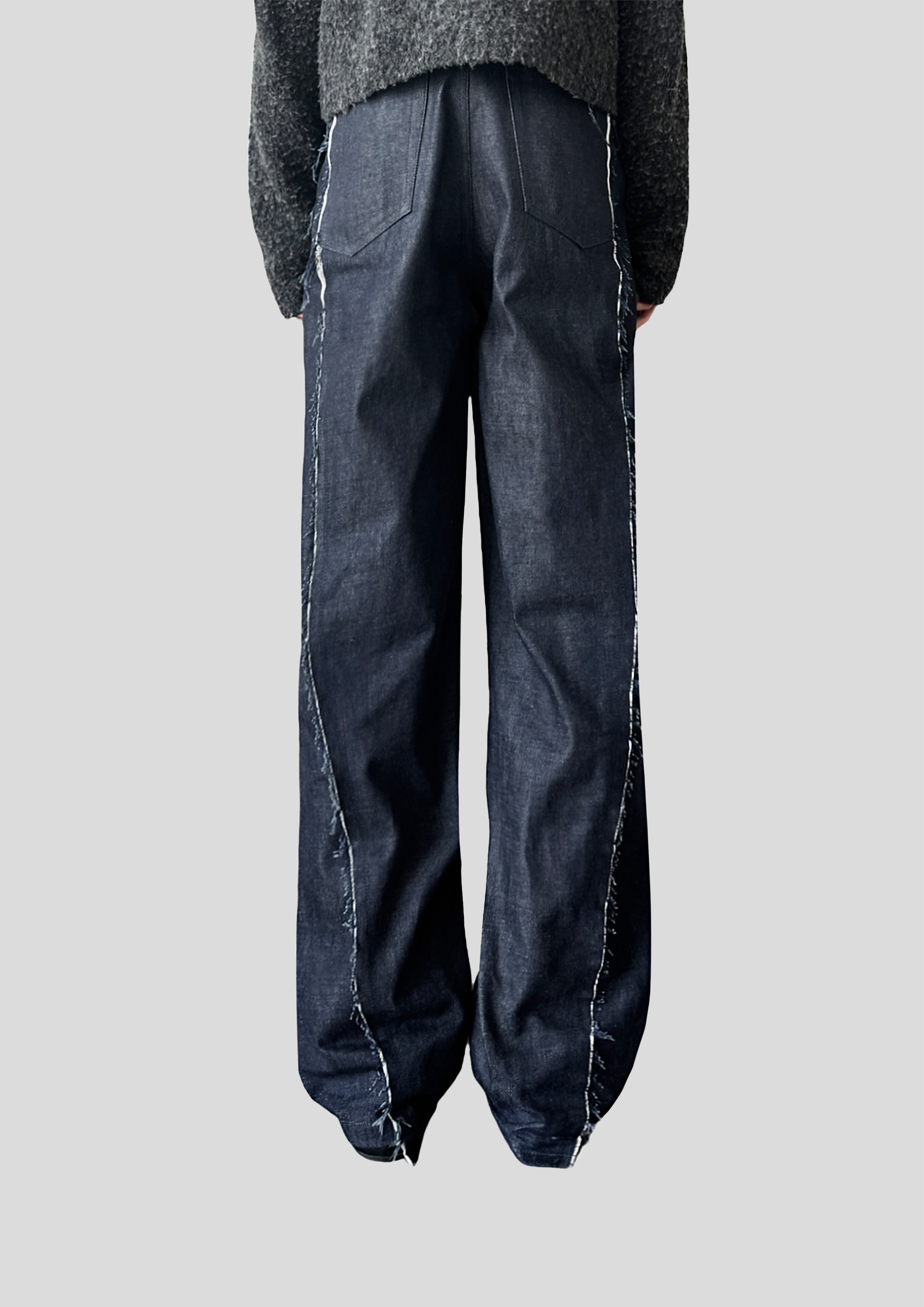 AMALIA STRAIGHT-LEG RAW DENIM IN INDIGO – VUJA DÉ AMALIA STRAIGHT-LEG RAW DENIM IN INDIGO – VUJA DÉ