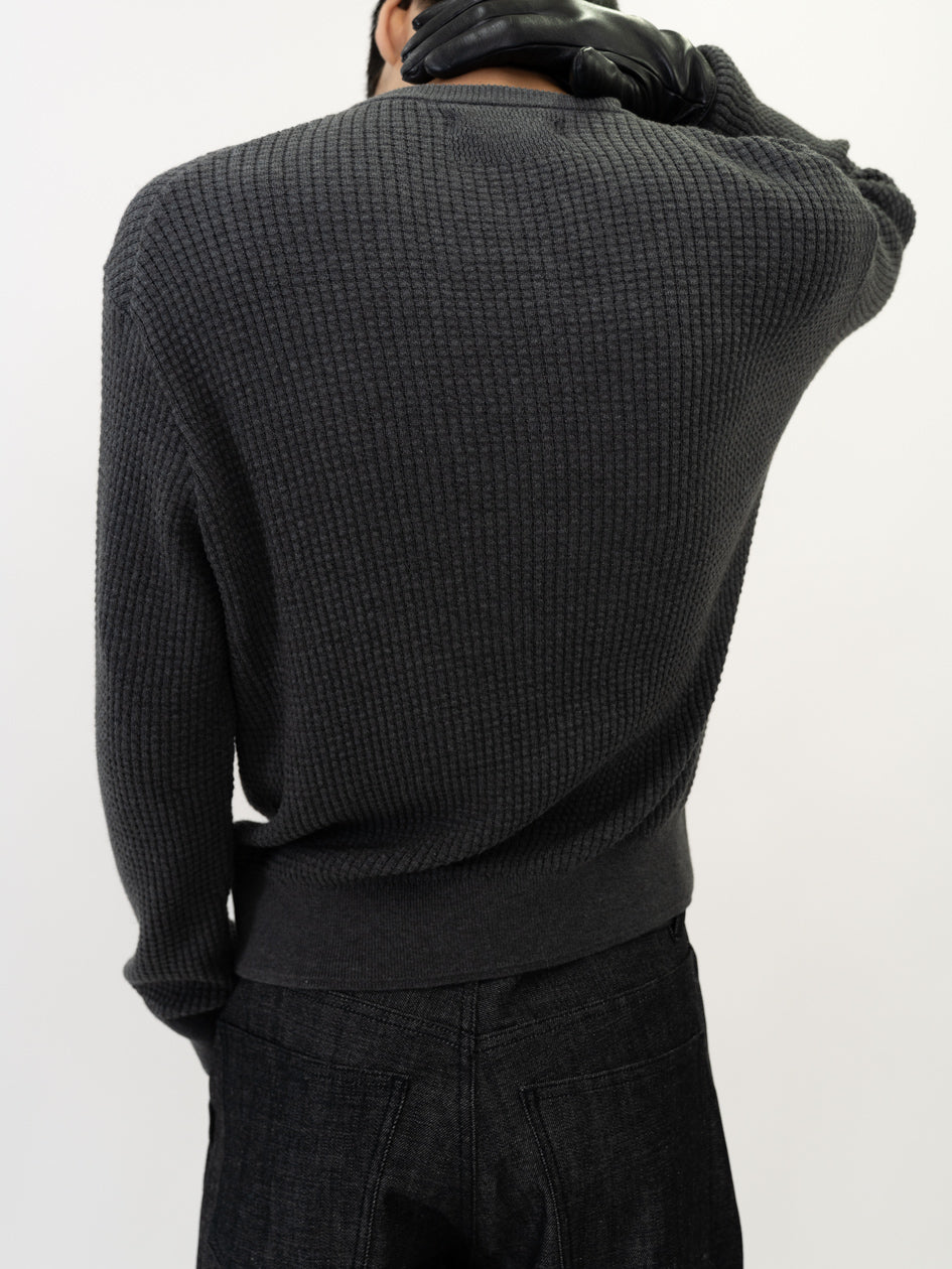 Relaxed Waffle Knit Sweater in Cotton/Yak – VUJA DÉ