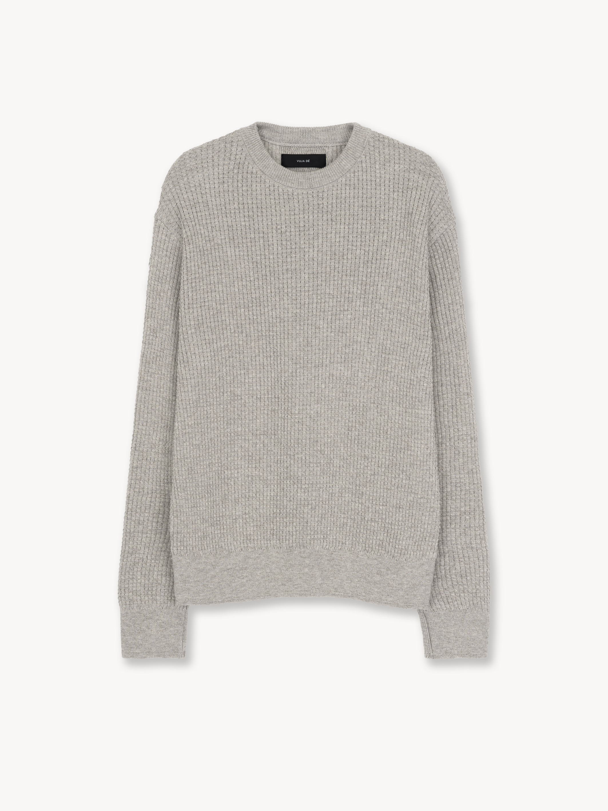 Relaxed Waffle Knit Sweater in Cotton/Yak