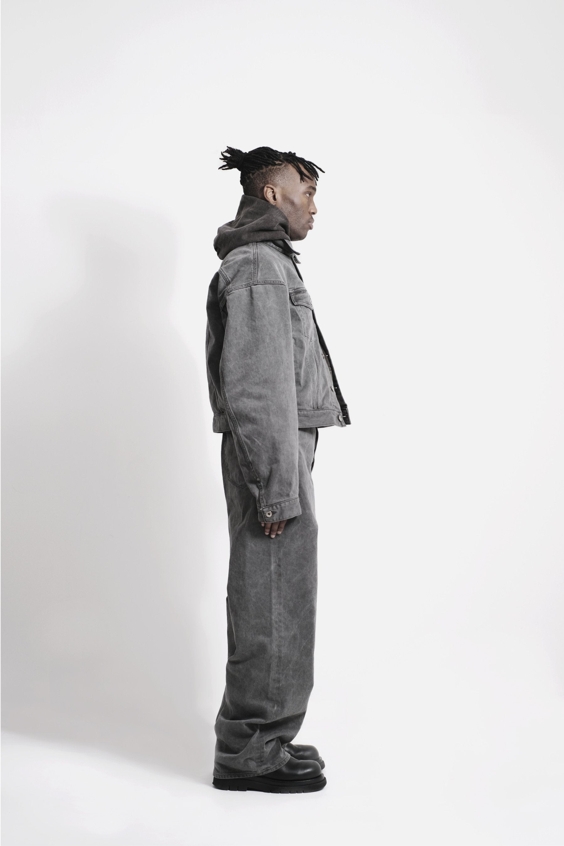 GREY UNEVEN DYE TYPE III DENIM JACKET – VUJA DÉ